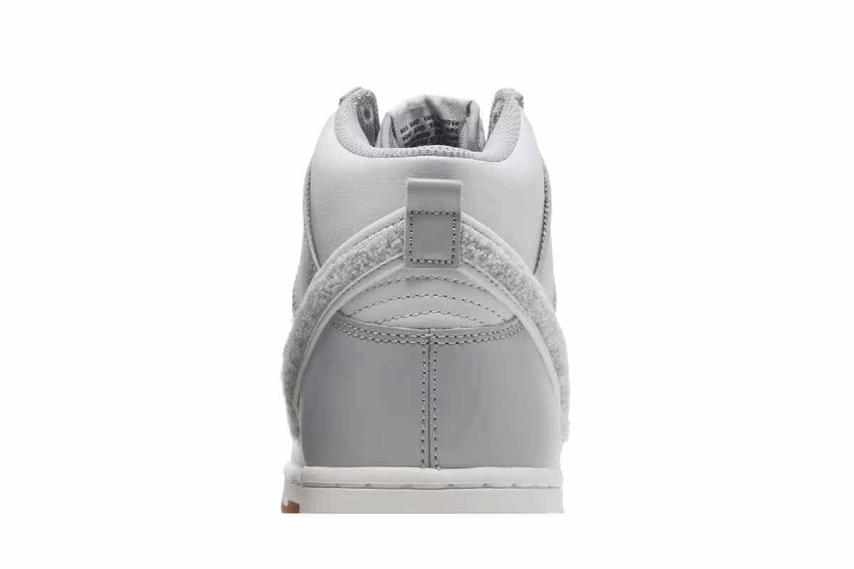 Nike Men's Dunk High Chenille Swoosh - Light Smoke Grey, view 8