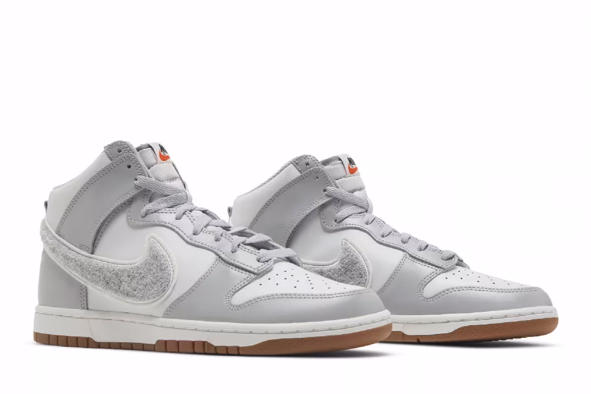 Nike Men's Dunk High Chenille Swoosh - Light Smoke Grey, view 9