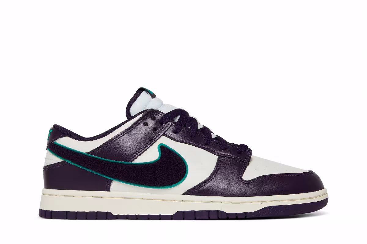 Nike Men's Dunk Low Chenille Swoosh - Grand Purple, view 2