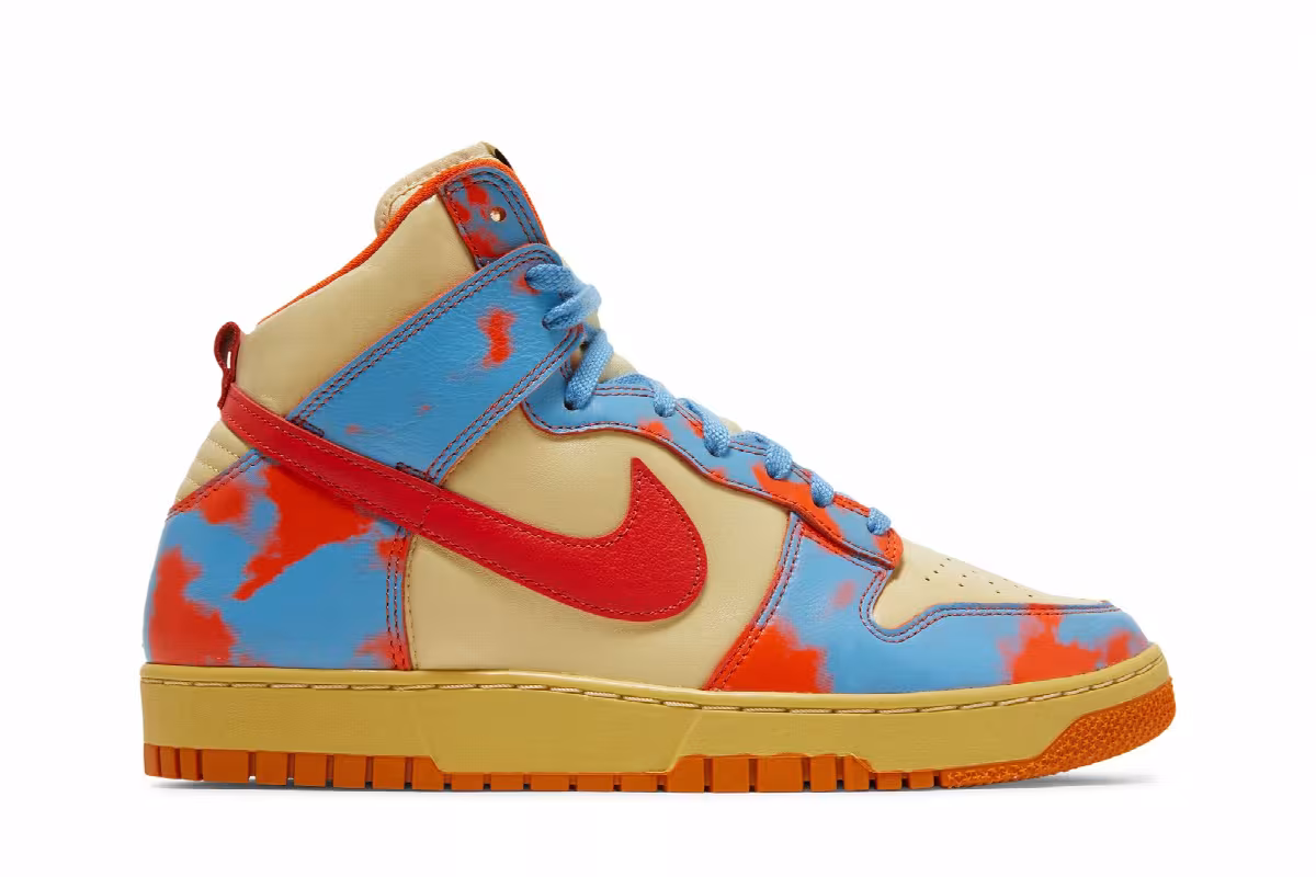 Nike Men's Dunk High 1985 Orange Acid Wash, view 2