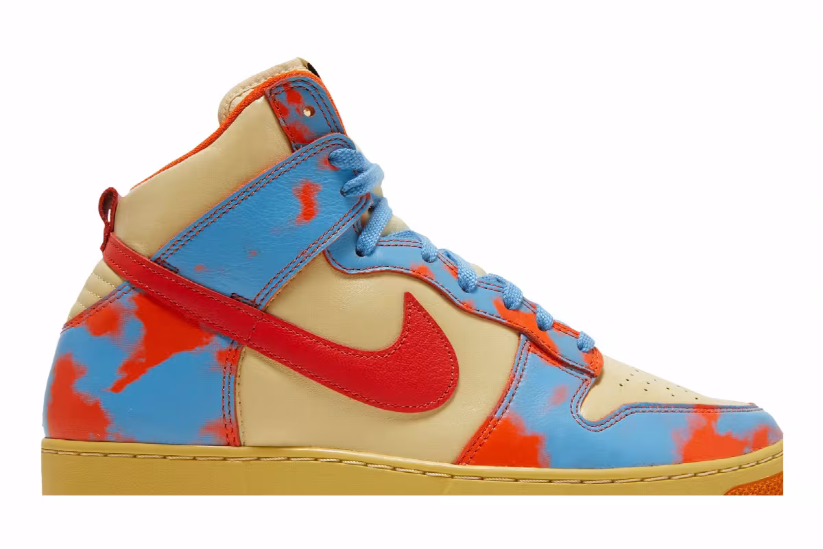 Nike Men's Dunk High 1985 Orange Acid Wash, view 3