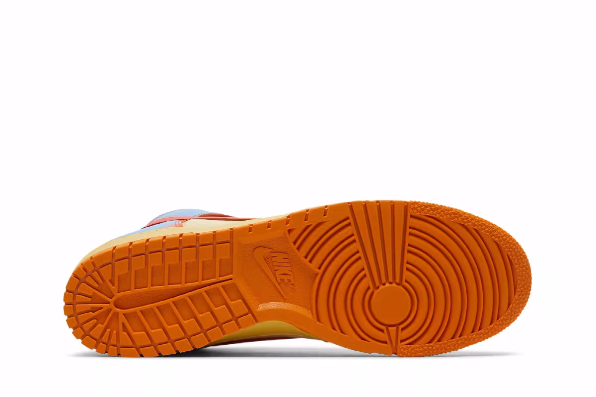Nike Men's Dunk High 1985 Orange Acid Wash, view 5