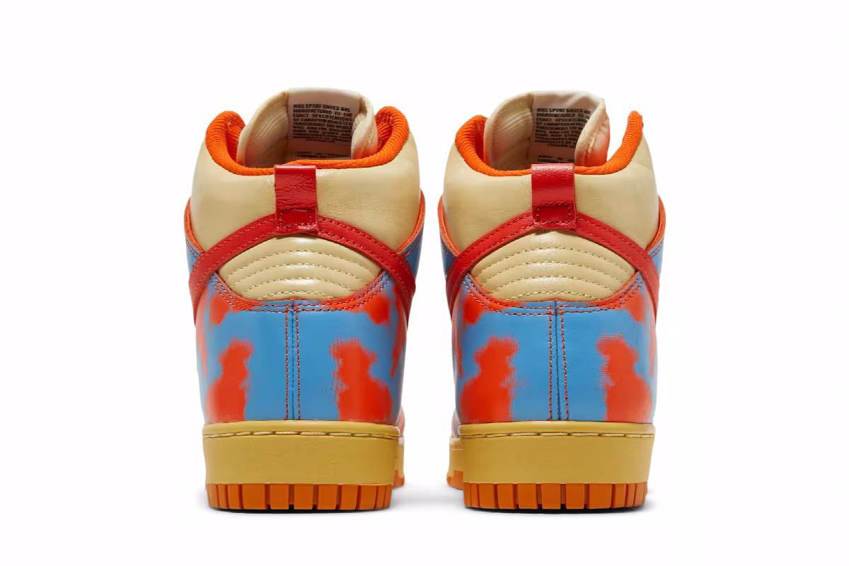 Nike Men's Dunk High 1985 Orange Acid Wash, view 7