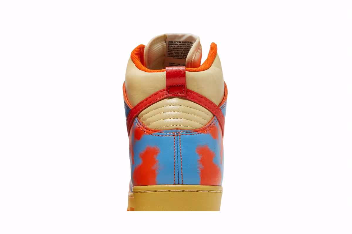 Nike Men's Dunk High 1985 Orange Acid Wash, view 8