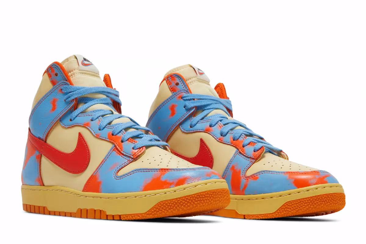 Nike Men's Dunk High 1985 Orange Acid Wash, view 9