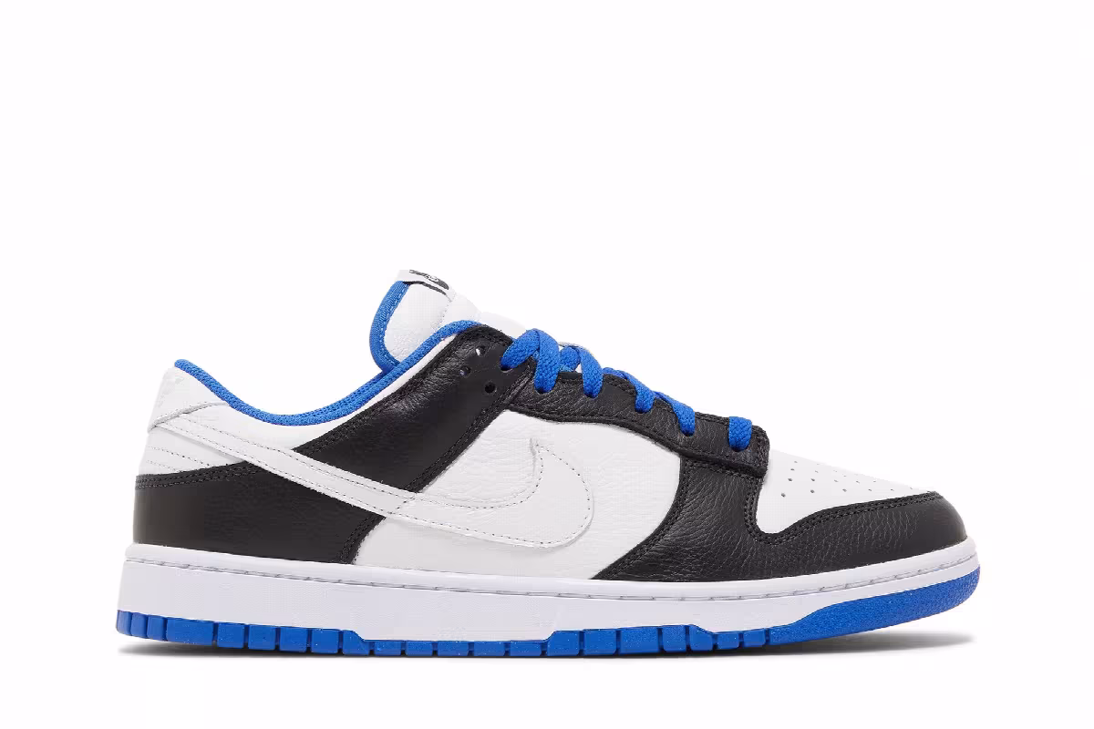 Nike Dunk Low White Black Game Royal, view 2