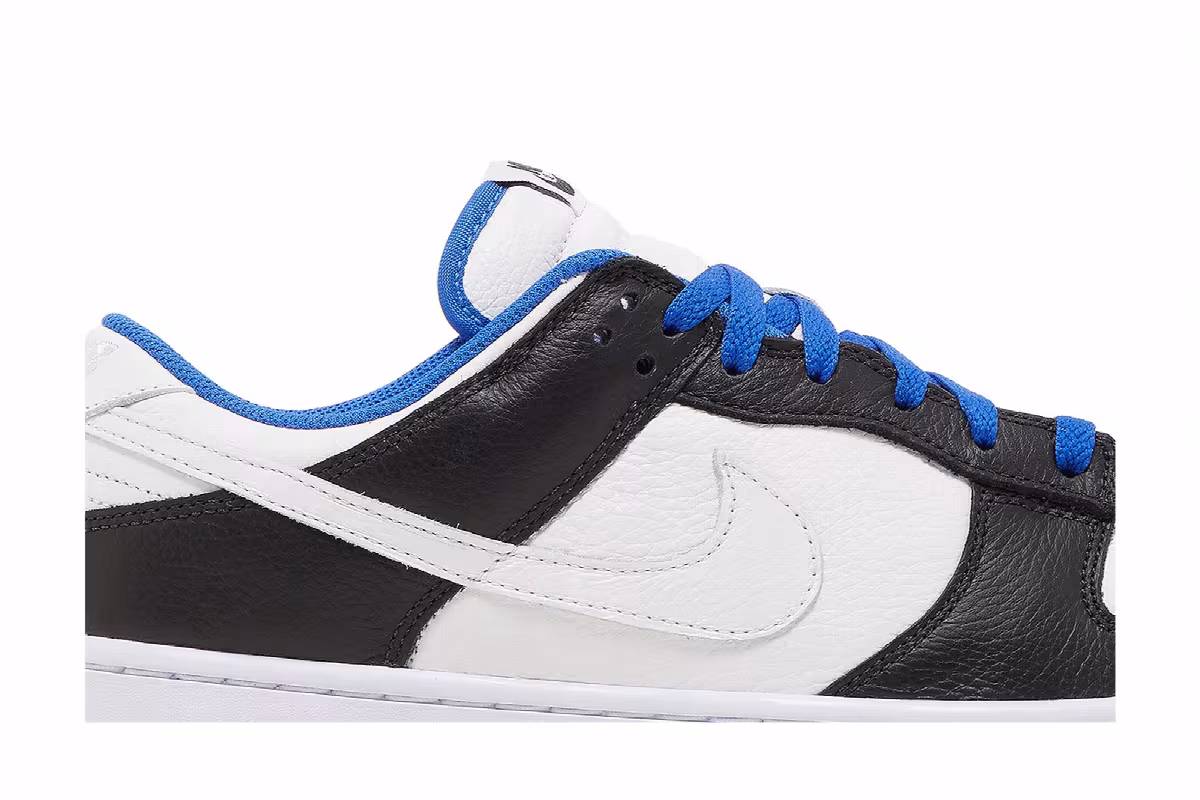 Nike Dunk Low White Black Game Royal, view 3