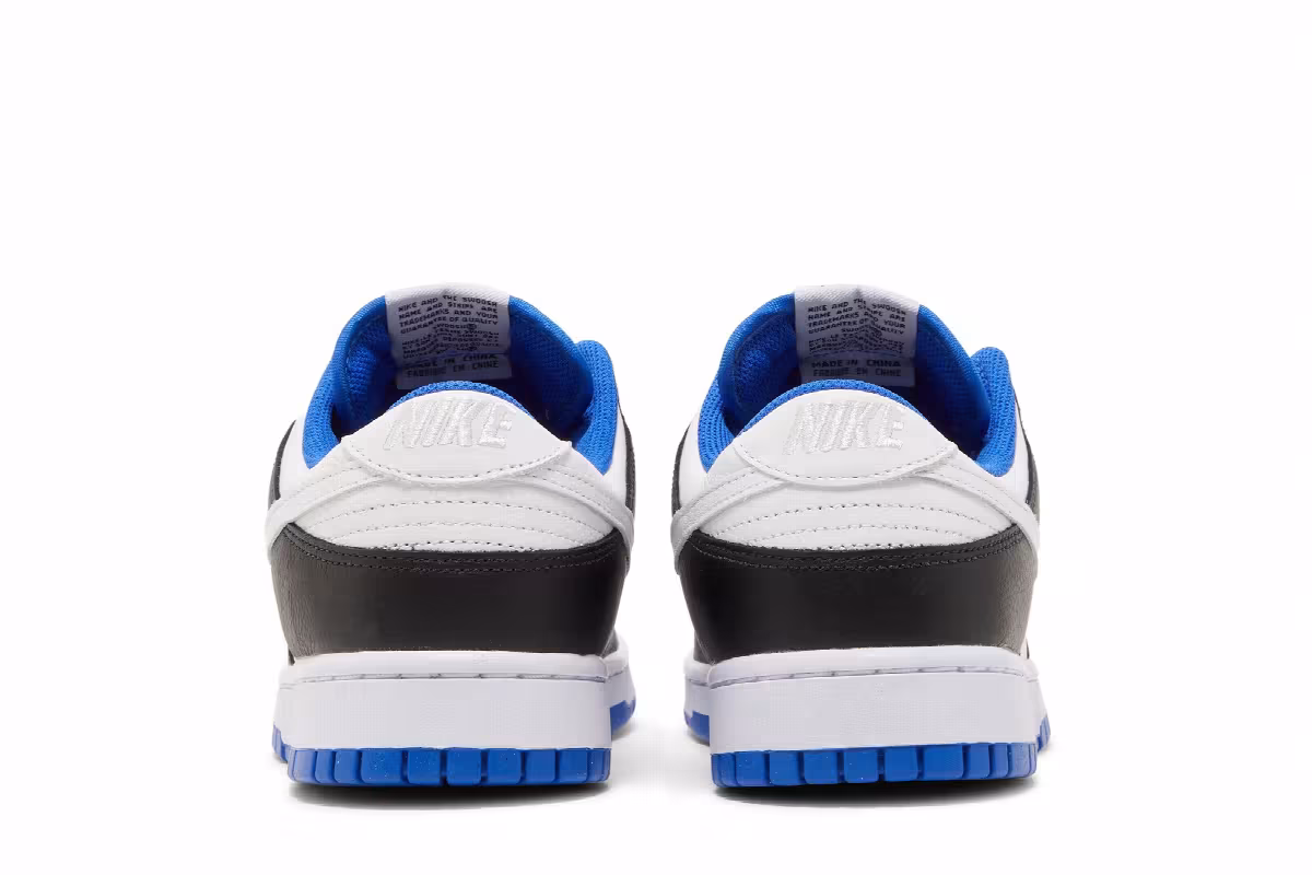 Nike Dunk Low White Black Game Royal, view 7