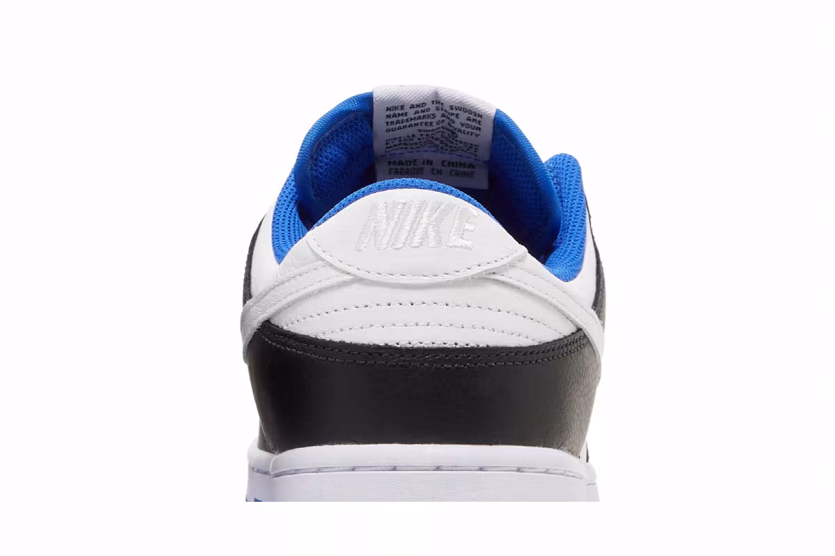 Nike Dunk Low White Black Game Royal, view 8