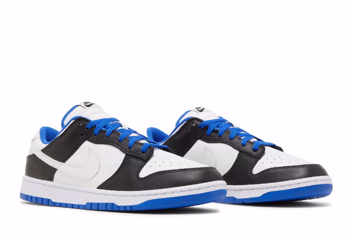 Nike Dunk Low White Black Game Royal, view 9
