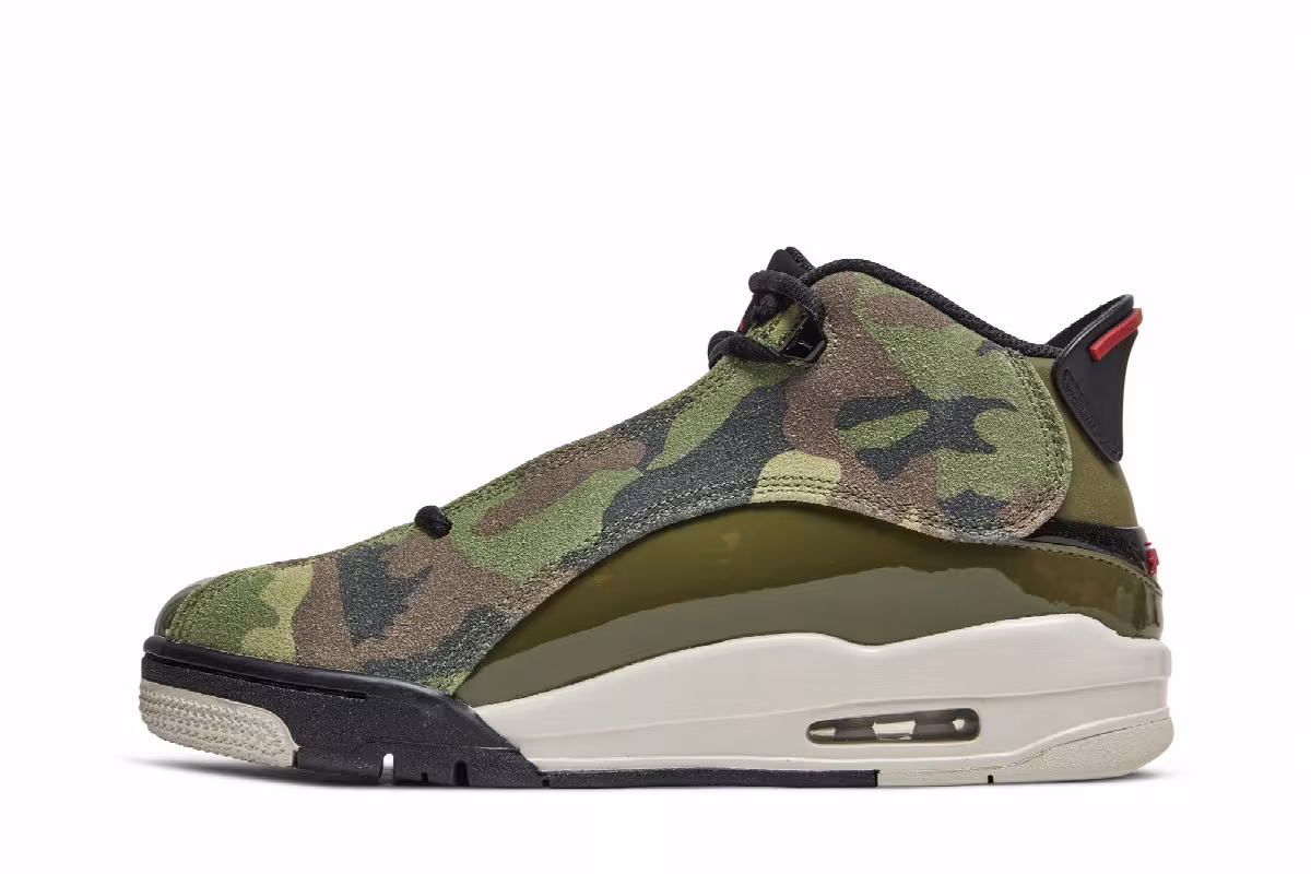 Air Jordan Dub Zero GS Olive Camo, view 4
