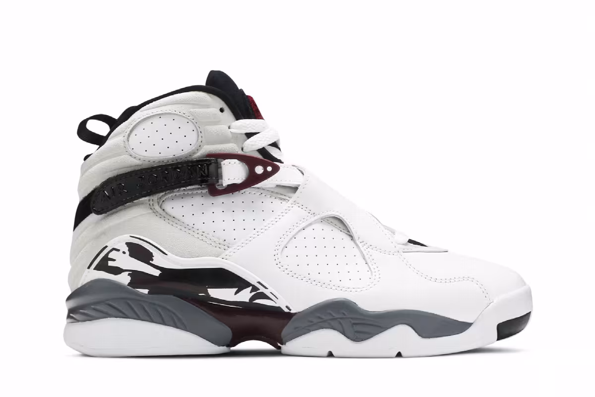 Women's Air Jordan 8 Burgundy, view 2