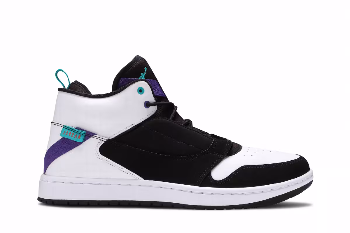 Air Jordan Fadeaway Black White, view 2