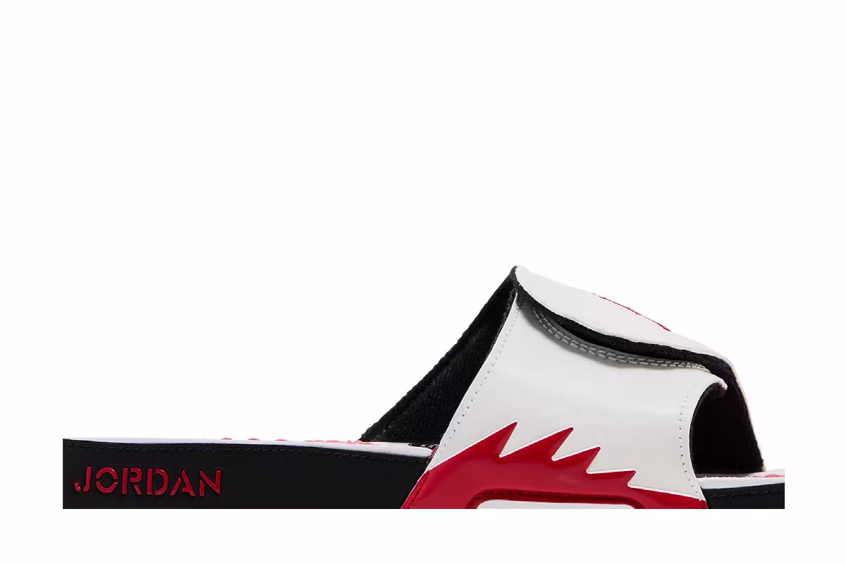 Air Jordan Hydro 5 Slide White Fire Red, view 3