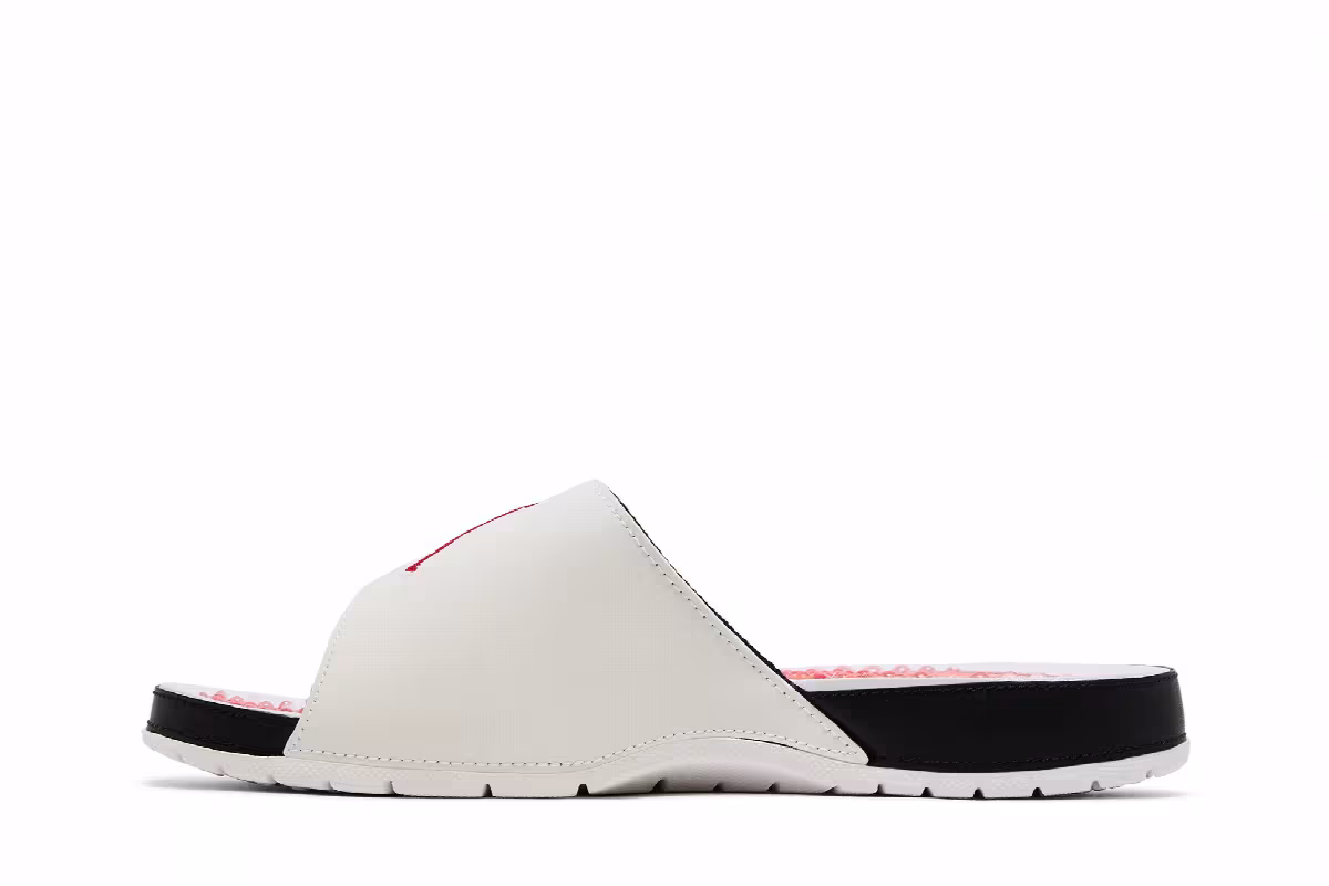 Air Jordan Hydro 5 Slide White Fire Red, view 4
