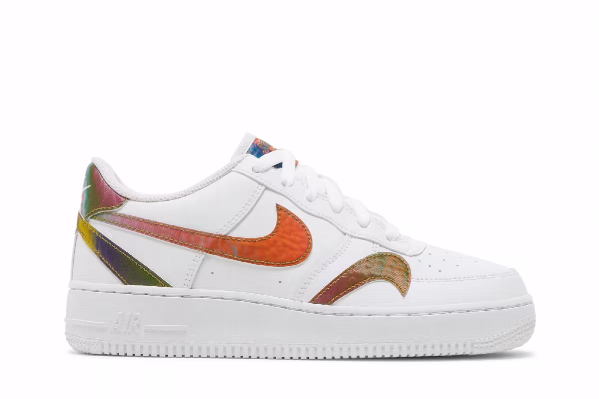 Air Jordan Air Force 1 LV8 2 GS Misplaced Swooshes - White Multi, view 2
