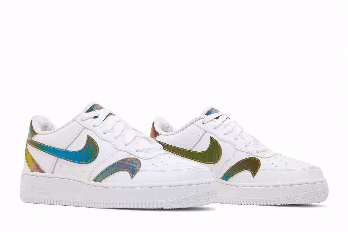 Air Jordan Air Force 1 LV8 2 GS Misplaced Swooshes - White Multi, view 9