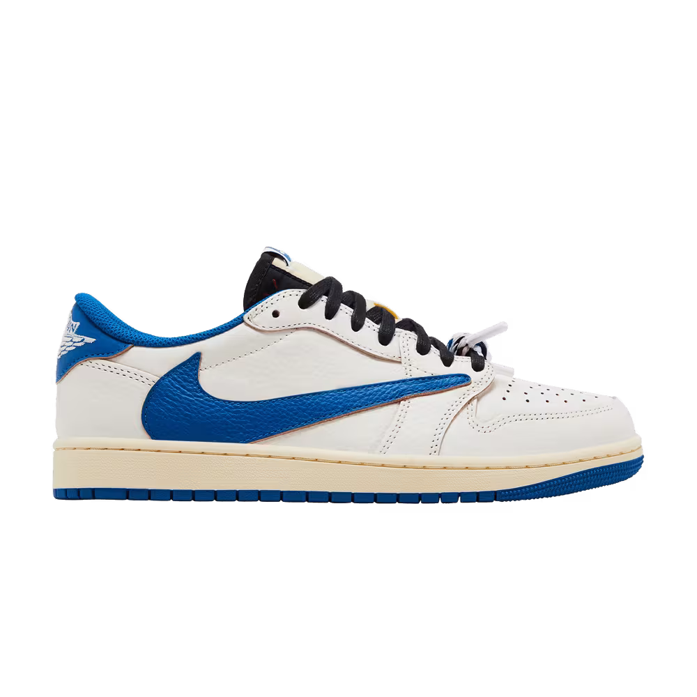Fragment Design x Travis Scott x Air Jordan 1 Low OG SP Sail Military Blue