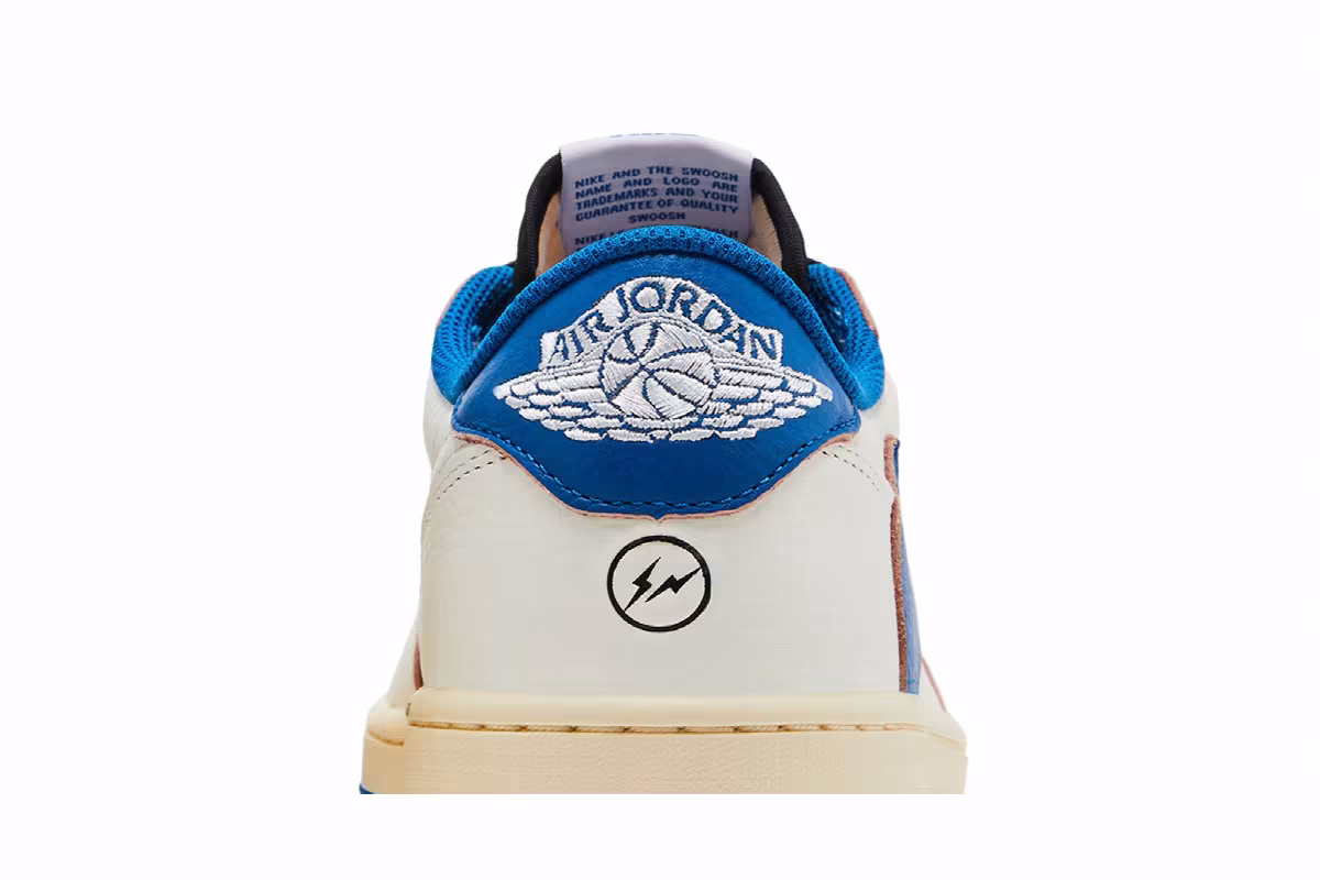 Fragment Design x Travis Scott x Air Jordan 1 Low OG SP Sail Military Blue, view 8