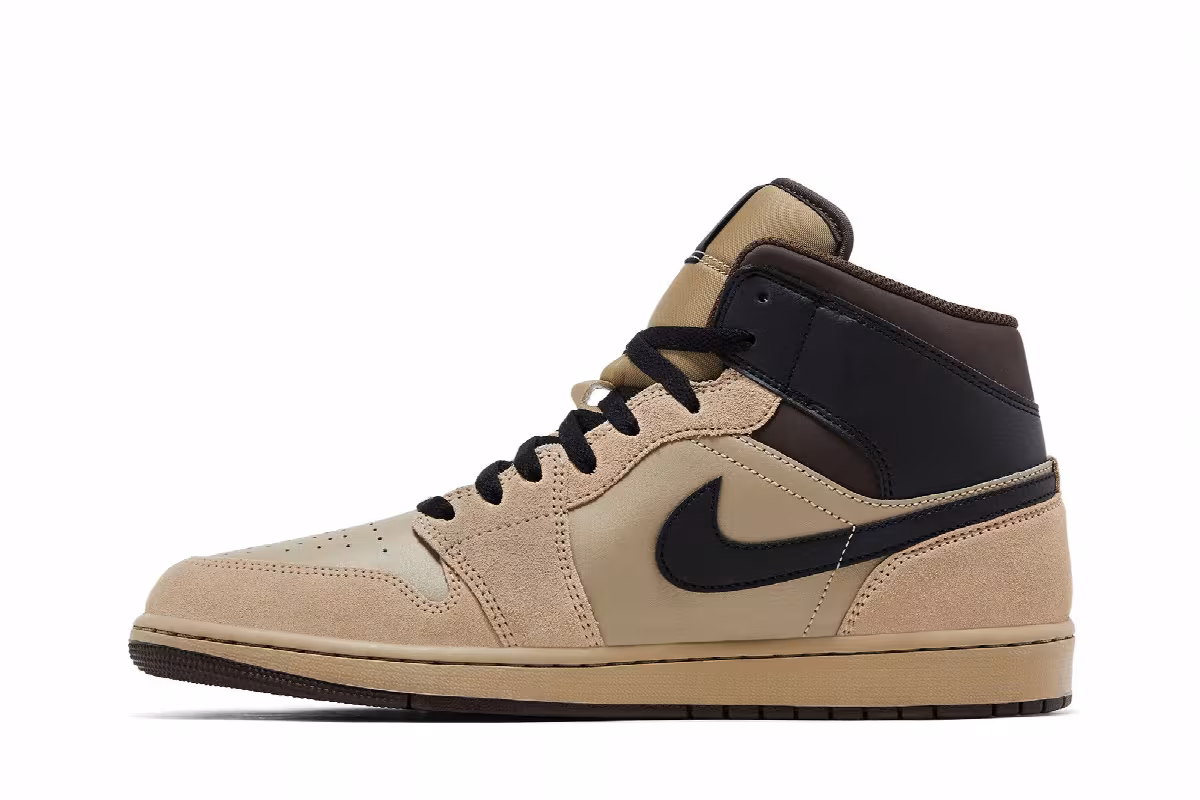 Air Jordan 1 Mid Khaki Black, view 4