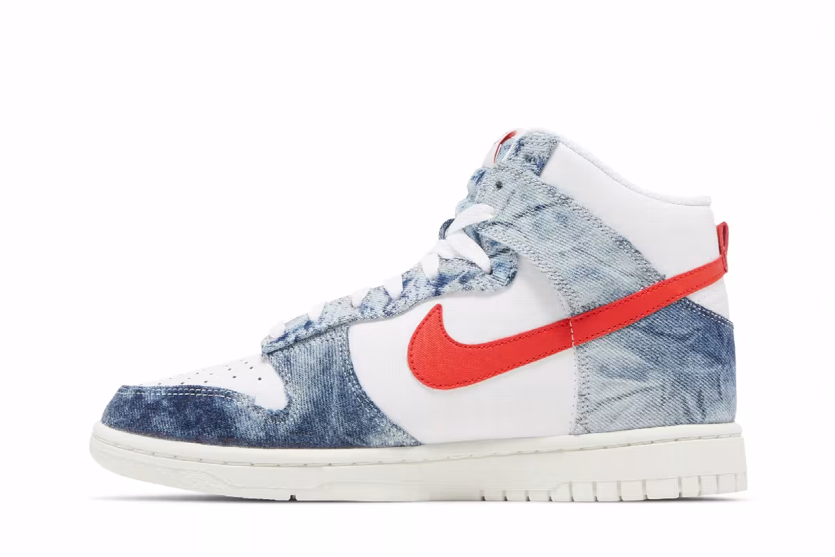 Nike Women's Dunk High Washed Denim, view 4