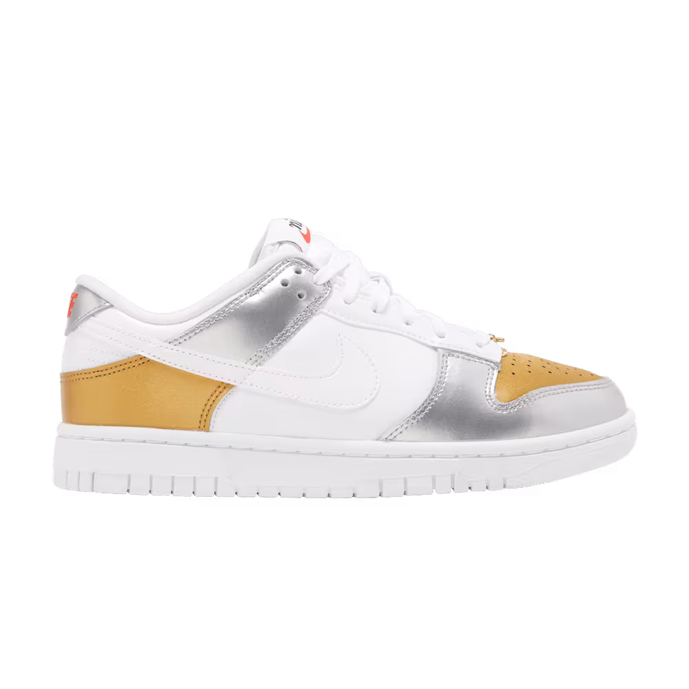 Nike Women's Dunk Low SE Silver Gold Metallic