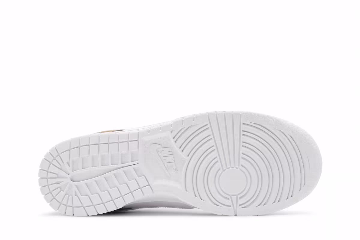 Nike Women's Dunk Low SE Silver Gold Metallic, view 5