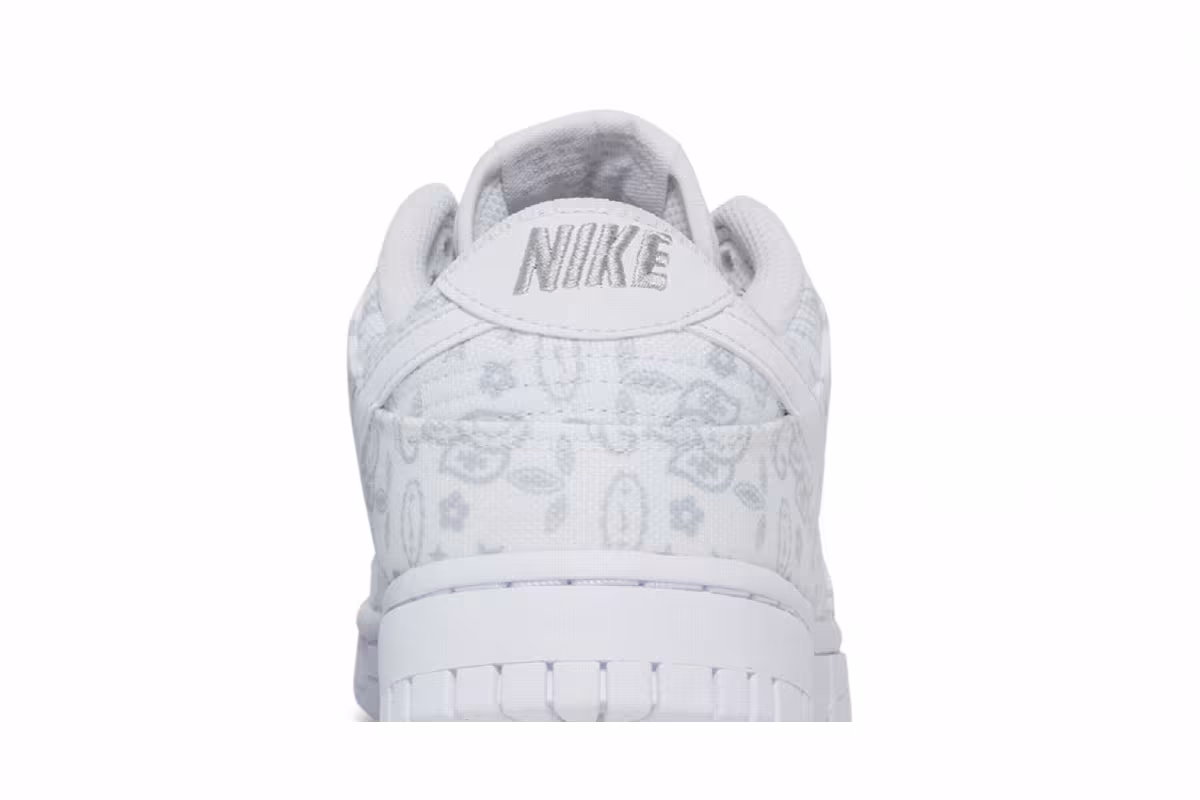 Nike Women's Dunk Low White Paisley, view 8