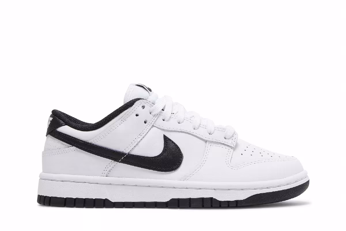 Nike Women's Dunk Low White Black, view 2