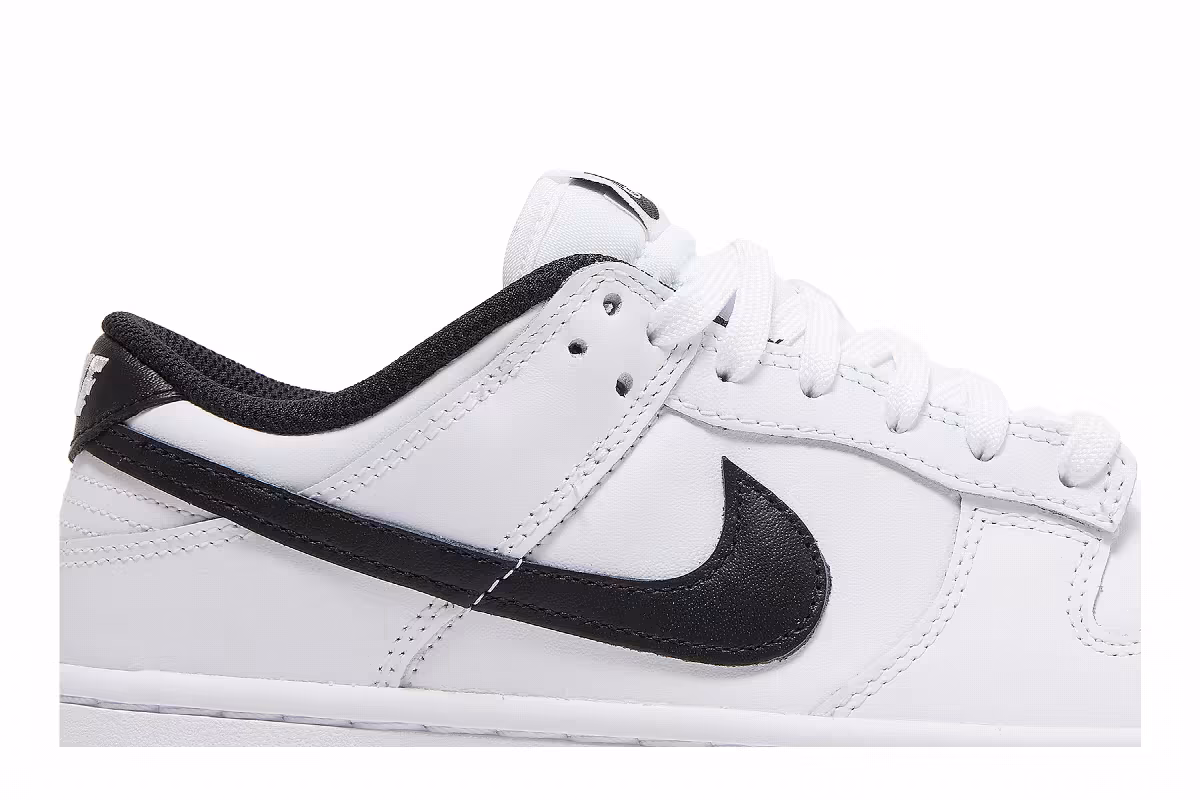 Nike Women's Dunk Low White Black, view 3