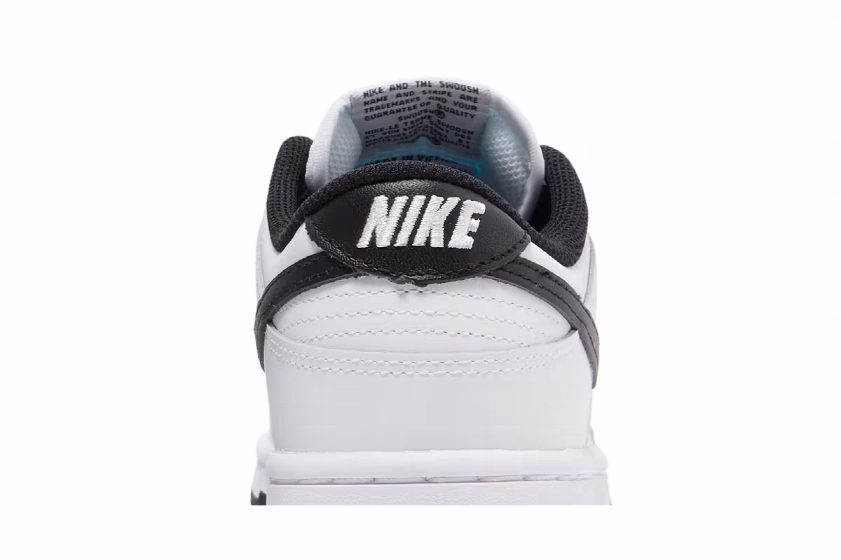 Nike Women's Dunk Low White Black, view 8