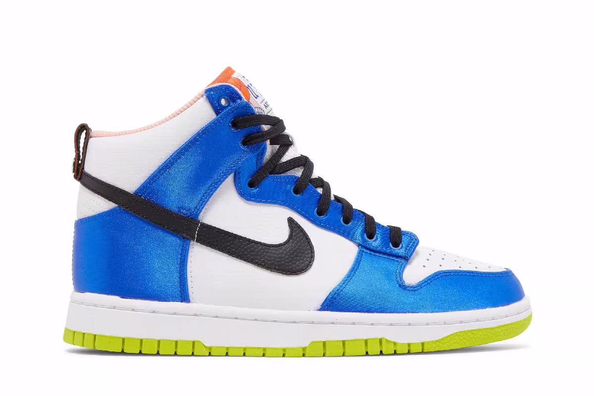 Nike Women's Dunk High Blue Satin, view 2