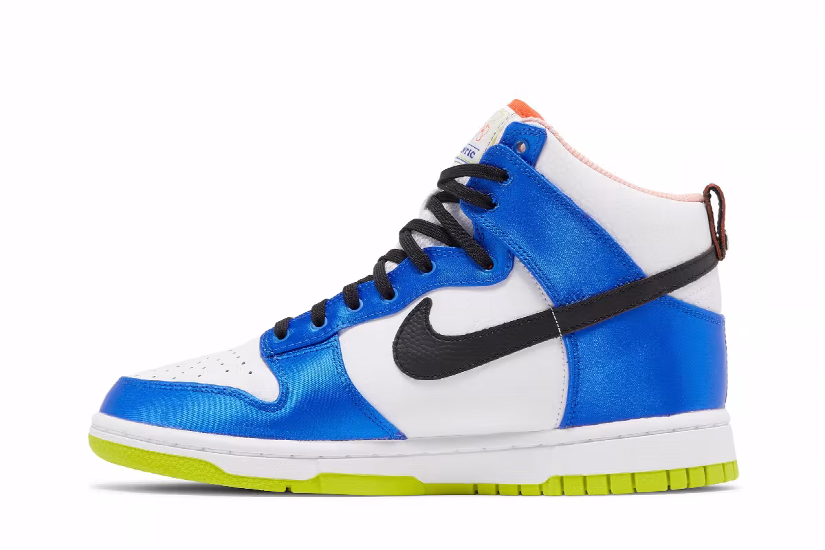 Nike Women's Dunk High Blue Satin, view 4