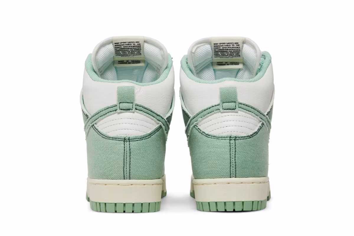 Nike Women's Dunk High 1985 Green Denim, view 7