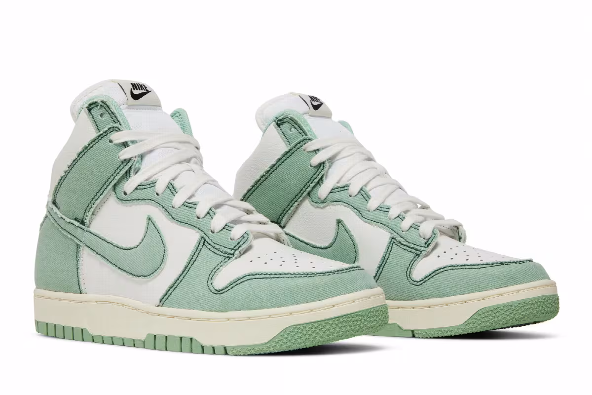 Nike Women's Dunk High 1985 Green Denim, view 9