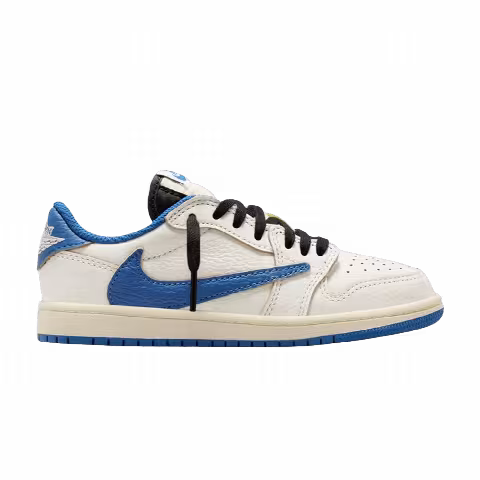 Fragment Design x Travis Scott x Air Jordan 1 Retro Low OG SP PS 'Sail Military Blue'