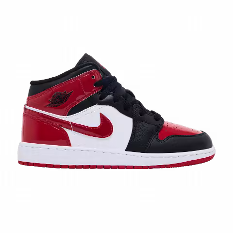 Air Jordan 1 Mid SE GS 'Patent Bred Toe'