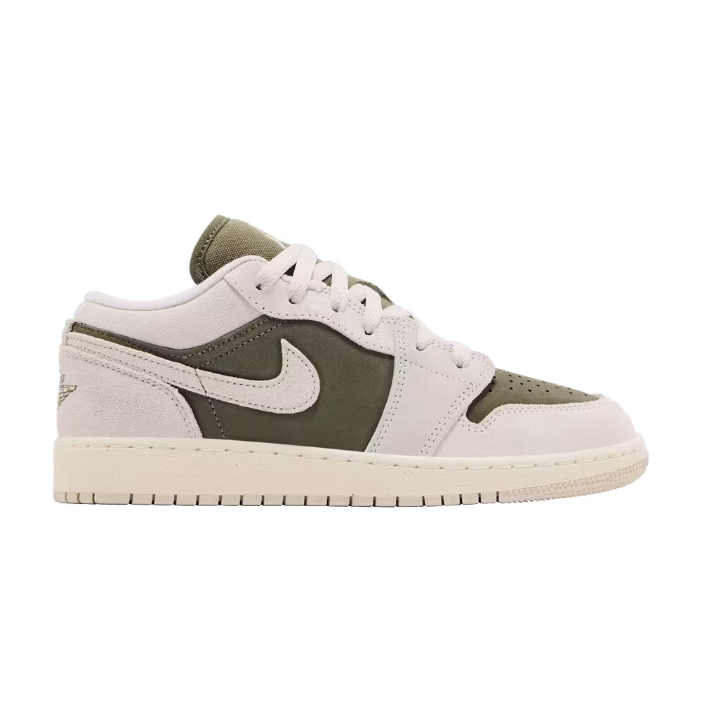Air Jordan 1 Low SE GS Medium Olive Sail