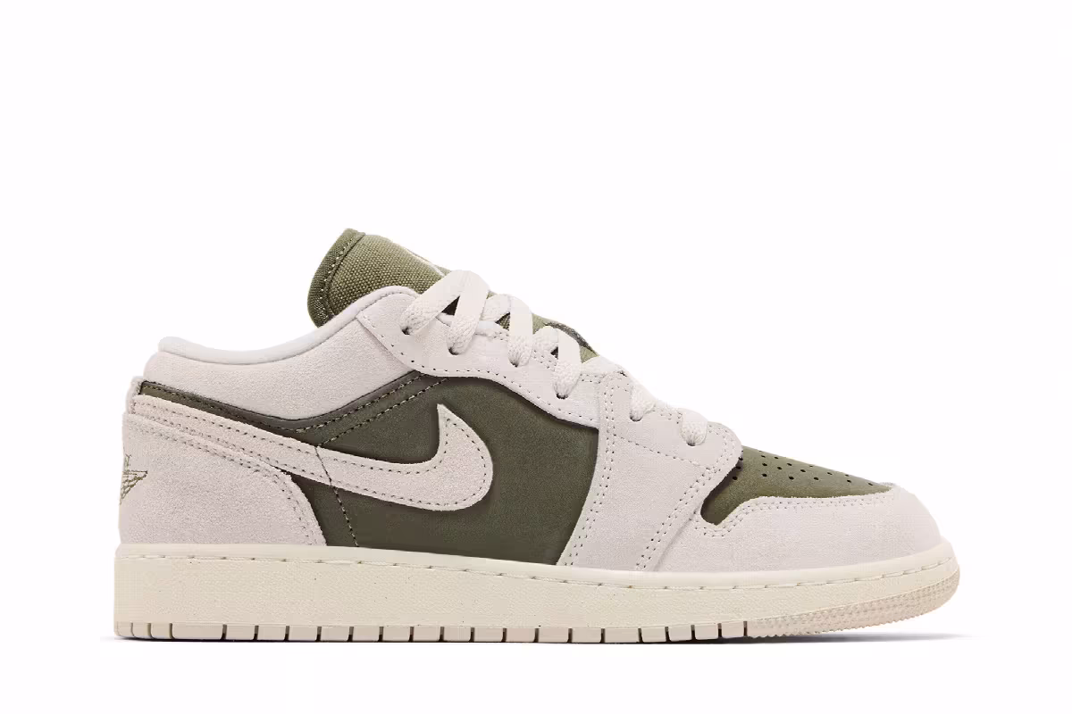 Air Jordan 1 Low SE GS Medium Olive Sail, view 2