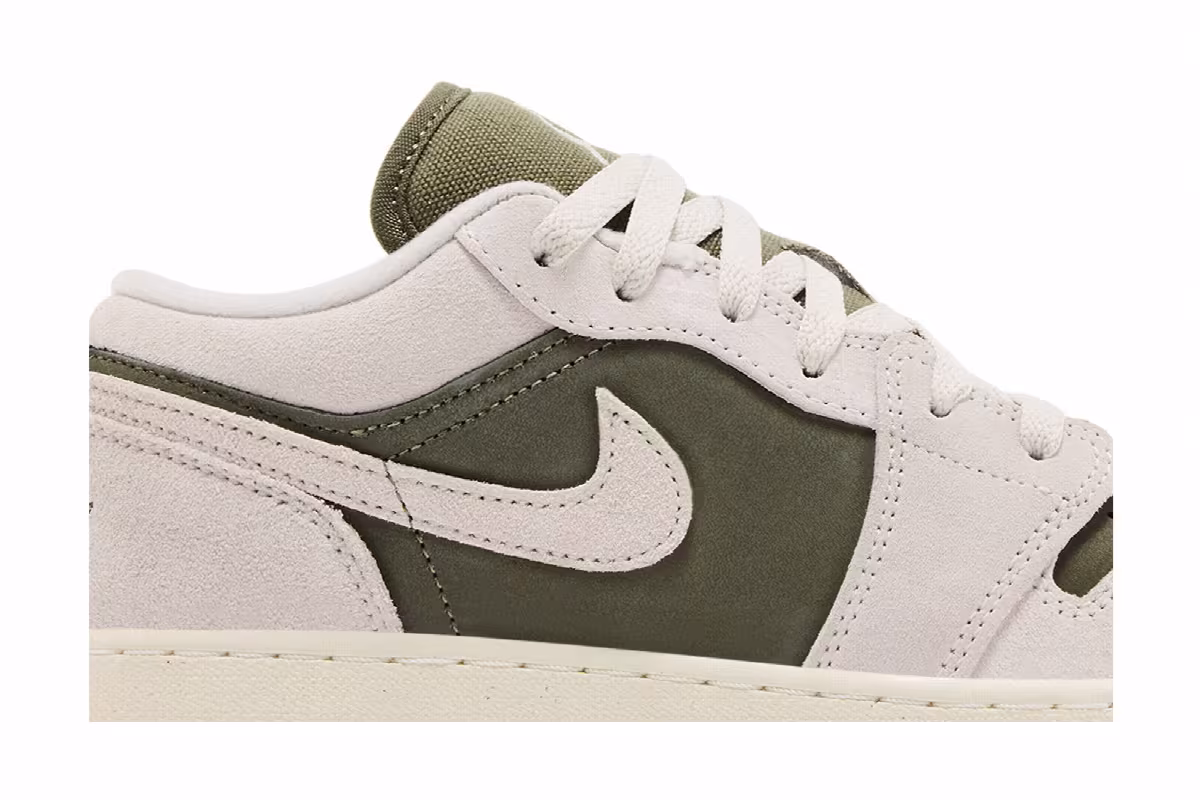 Air Jordan 1 Low SE GS Medium Olive Sail, view 3