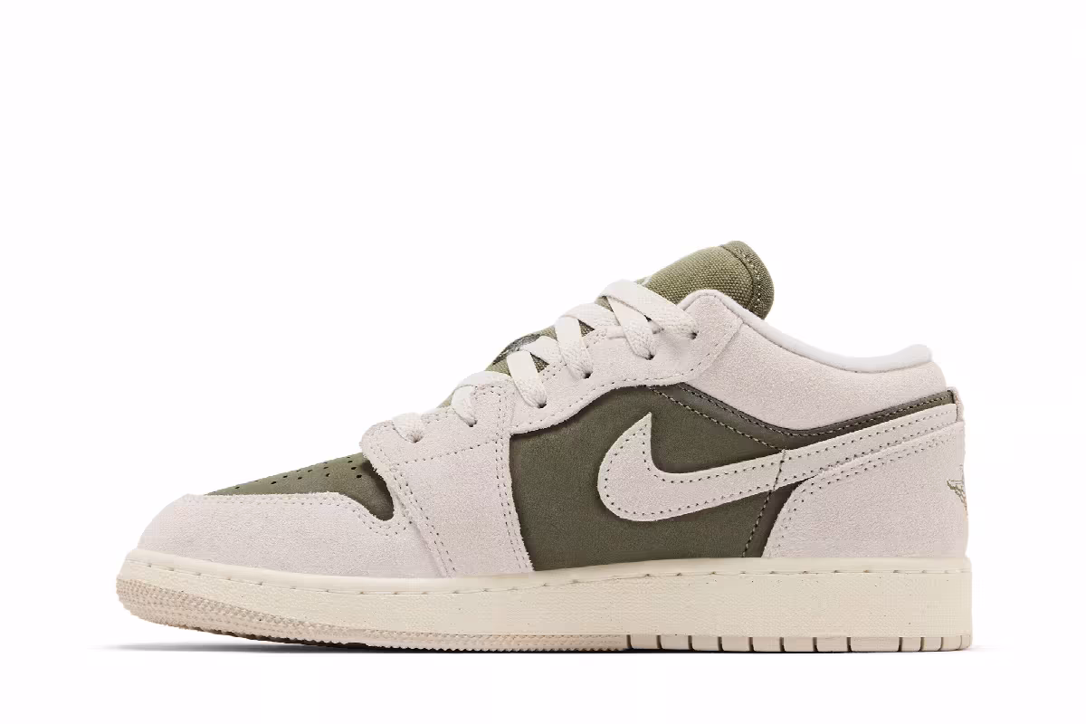Air Jordan 1 Low SE GS Medium Olive Sail, view 4