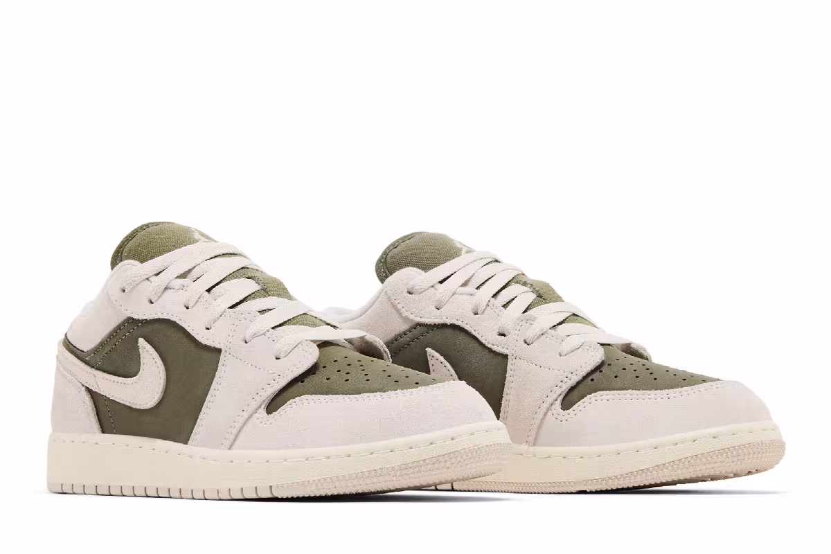 Air Jordan 1 Low SE GS Medium Olive Sail, view 9