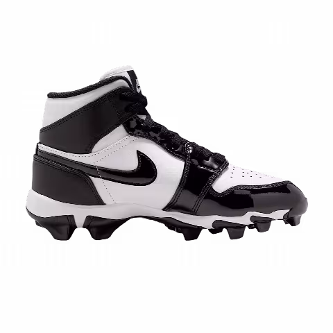 Air Jordan 1 Mid Cleats GS 'White Black'