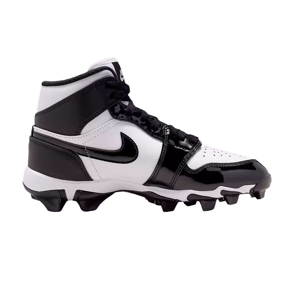Air Jordan 1 Mid Cleats GS White Black