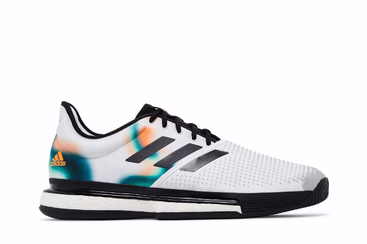 Adidas SoleCourt White Black Silver Metallic, view 2