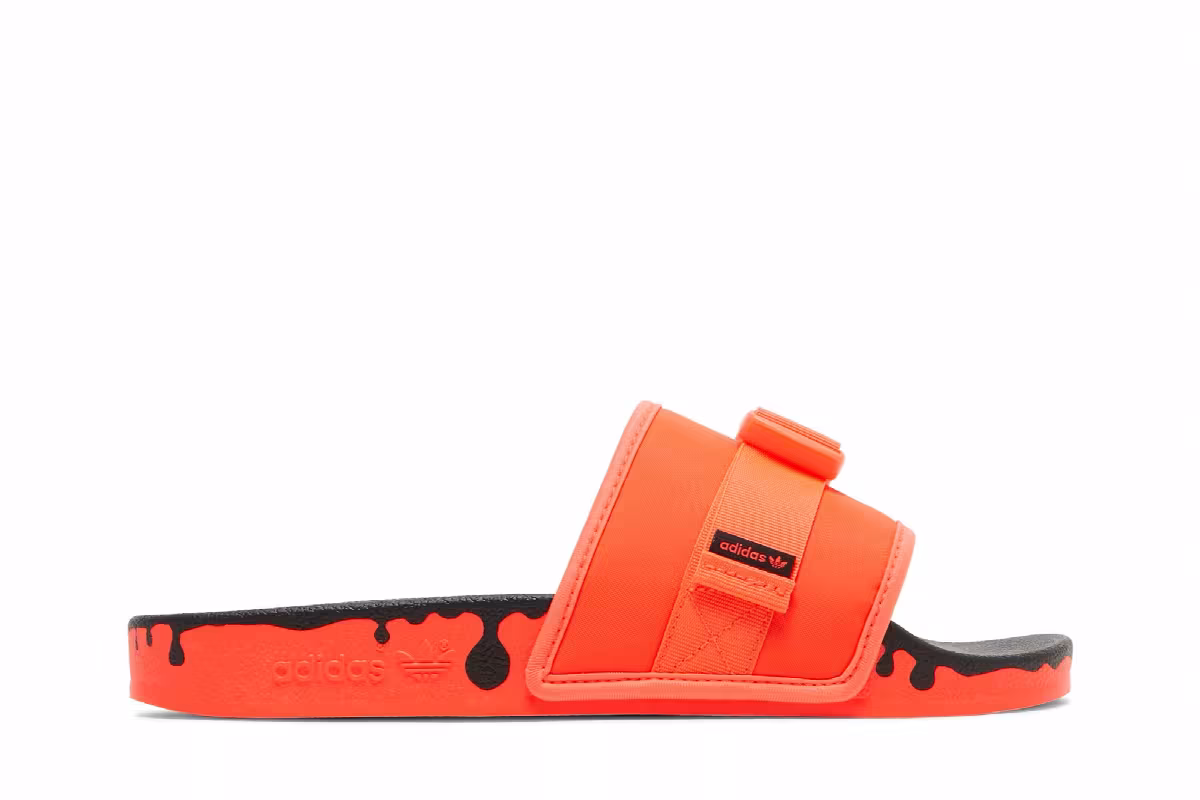 Adidas Women's Pouchylette Slides Paint Drip - Solar Red, view 2