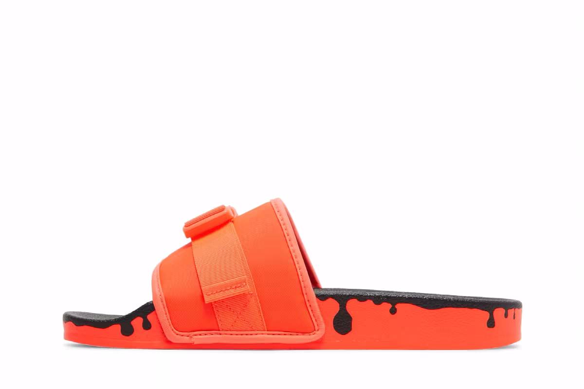 Adidas Women's Pouchylette Slides Paint Drip - Solar Red, view 4