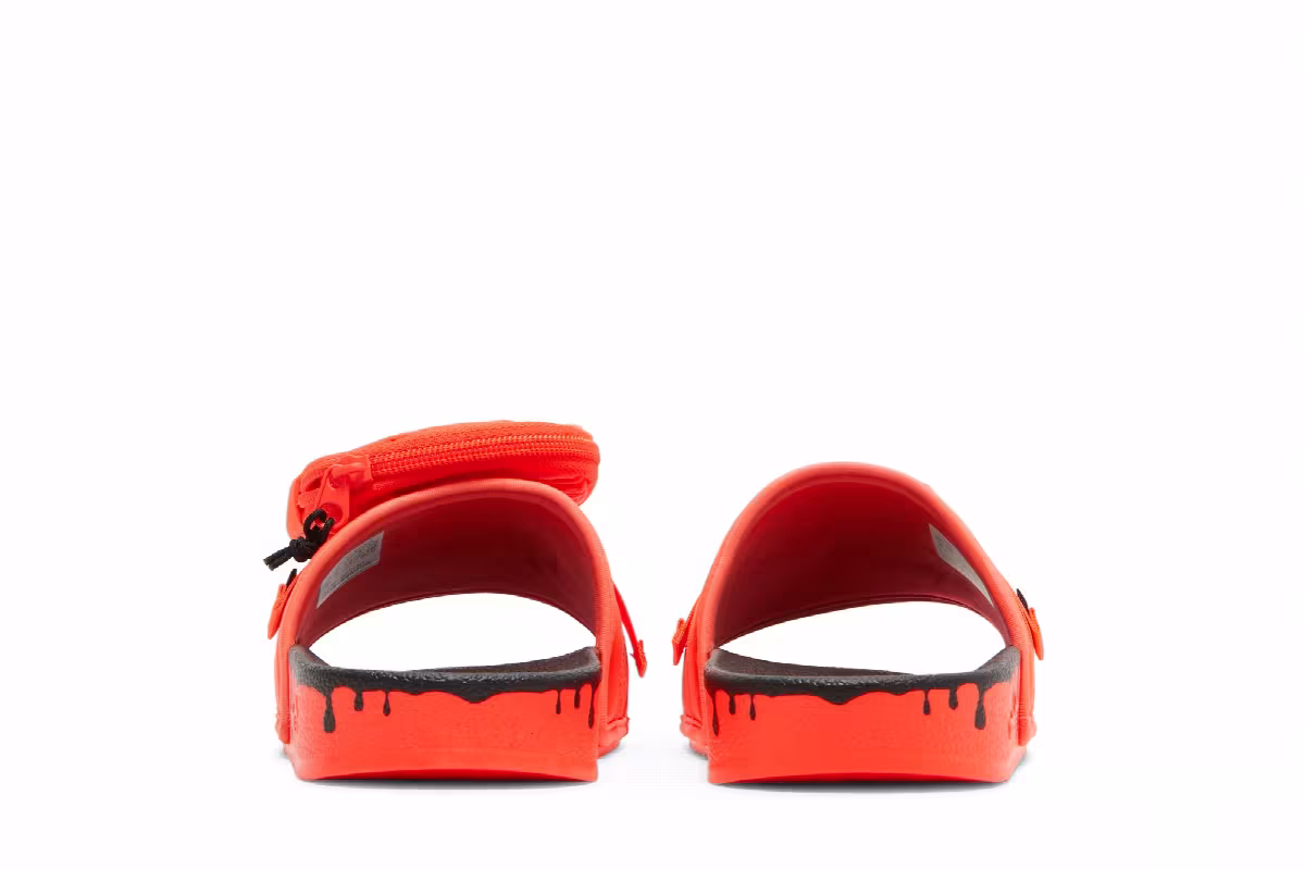 Adidas Women's Pouchylette Slides Paint Drip - Solar Red, view 7