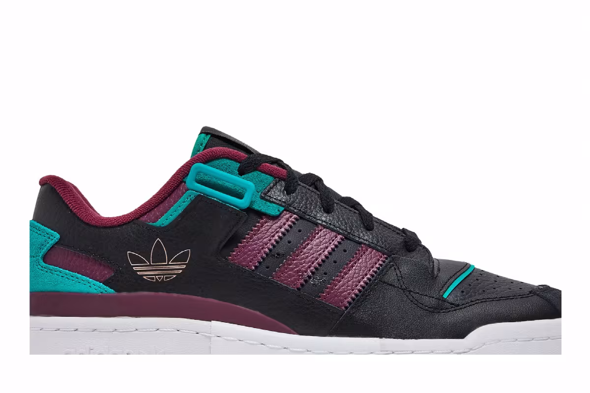 Adidas Forum Exhibit Low Black Victory Crimson, view 3