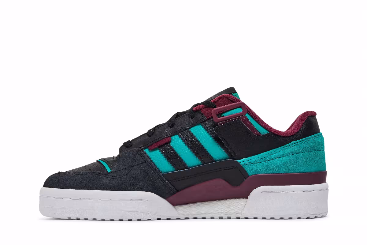 Adidas Forum Exhibit Low Black Victory Crimson, view 4